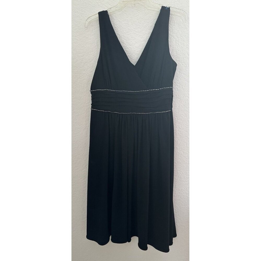 Scarlett Empire Waist Dress Size 14 Black Rhinestone Trim Cocktail Whimsygoth